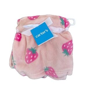Carter's Baby Girl Pink Blanket Strawberry Themed 30x40" Newborn Infant Gift NWT